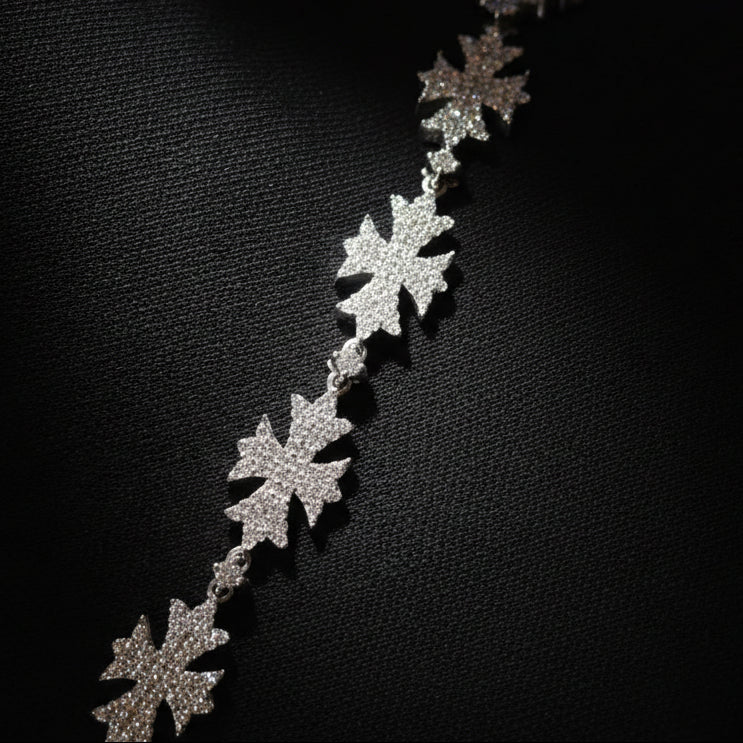 Moissanite  Flared Cross Rosary Chain 12.42 ctw