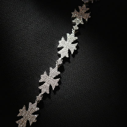 Moissanite  Flared Cross Rosary Chain 12.42 ctw